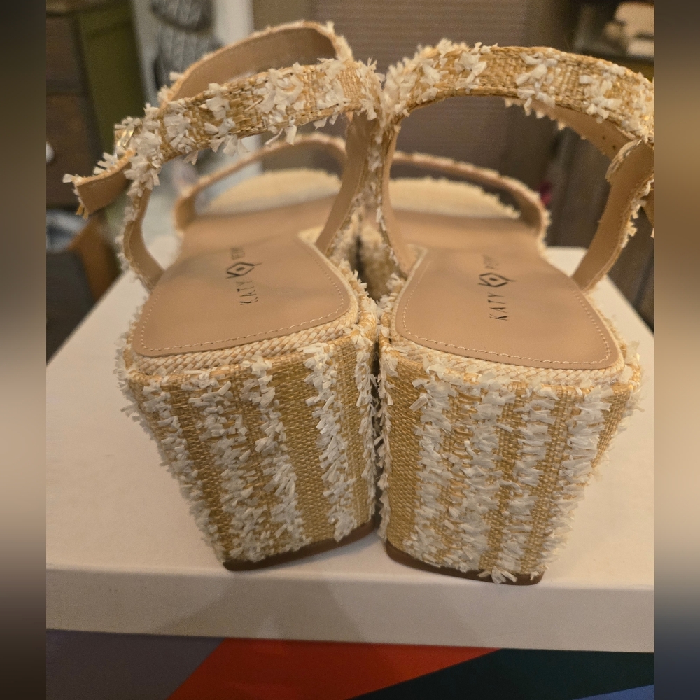 Sperry Beige Tweed Platform Sandals - Women - Picture 3 of 5